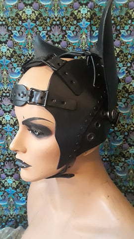 Maribaal Clothing  Kitty Hood: Solid black Headpiece