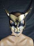Maribaal Clothing  Kitty Face - gold leaf and black Headpiece