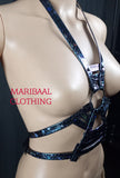 Maribaal Clothing  Ankhi Harness: Iridescent Blue Body Harness